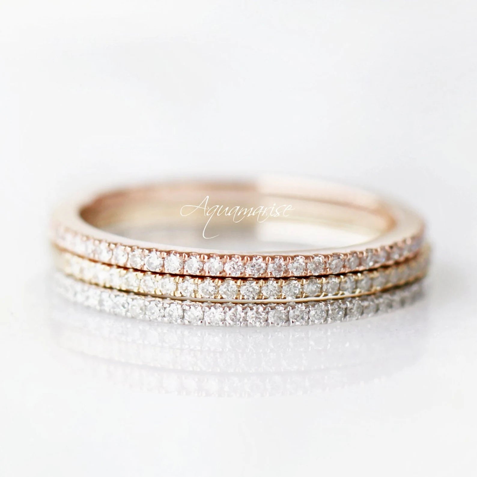 Petite Half Eternity Natural Diamond or Moissanite Wedding Band Ring - 10K/14K/18K Solid Yellow Gold - Perfect for Engagement, Anniversary & Bridal Jewelry Gifts