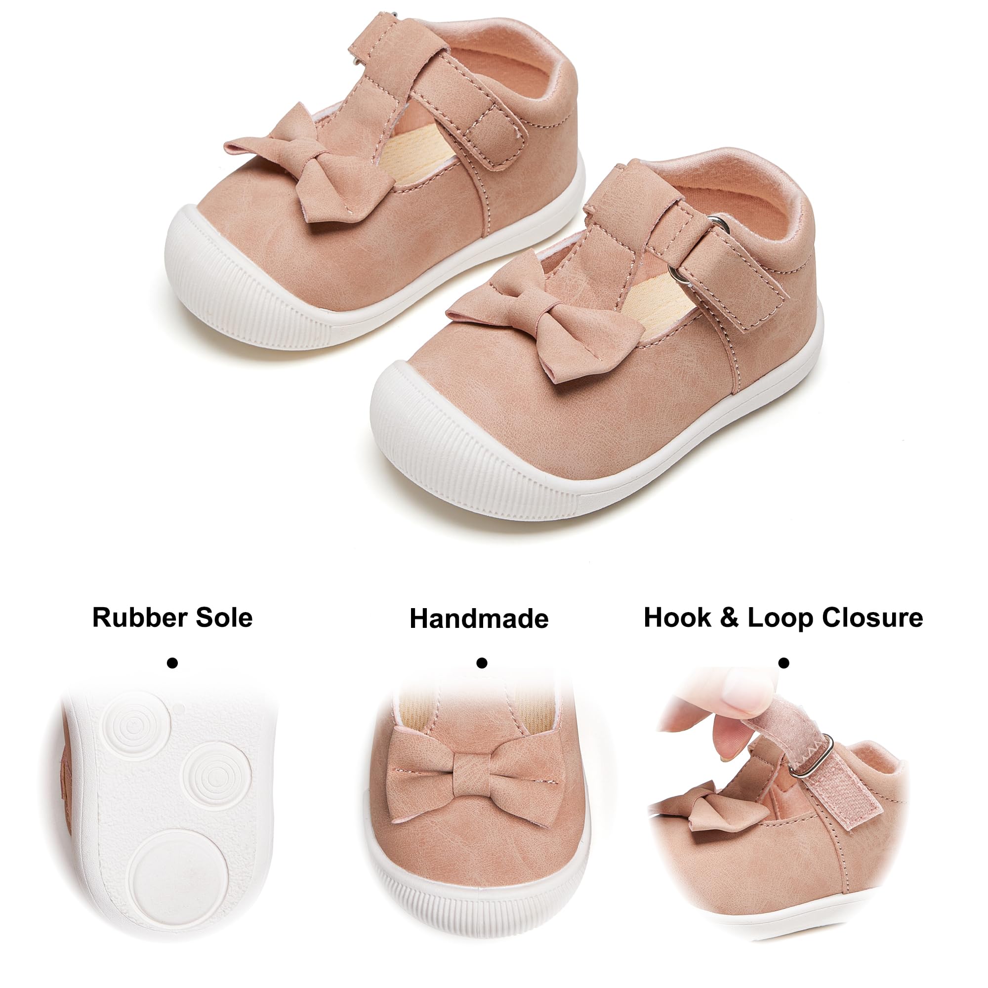 Felix & Flora Soft Sole Baby Dress Shoes for Infants - Non-Slip Rubber Sole Moccasins for First Walkers & Crib Shoes | Perfect for Special Occasions, Playtime & Everyday Wear