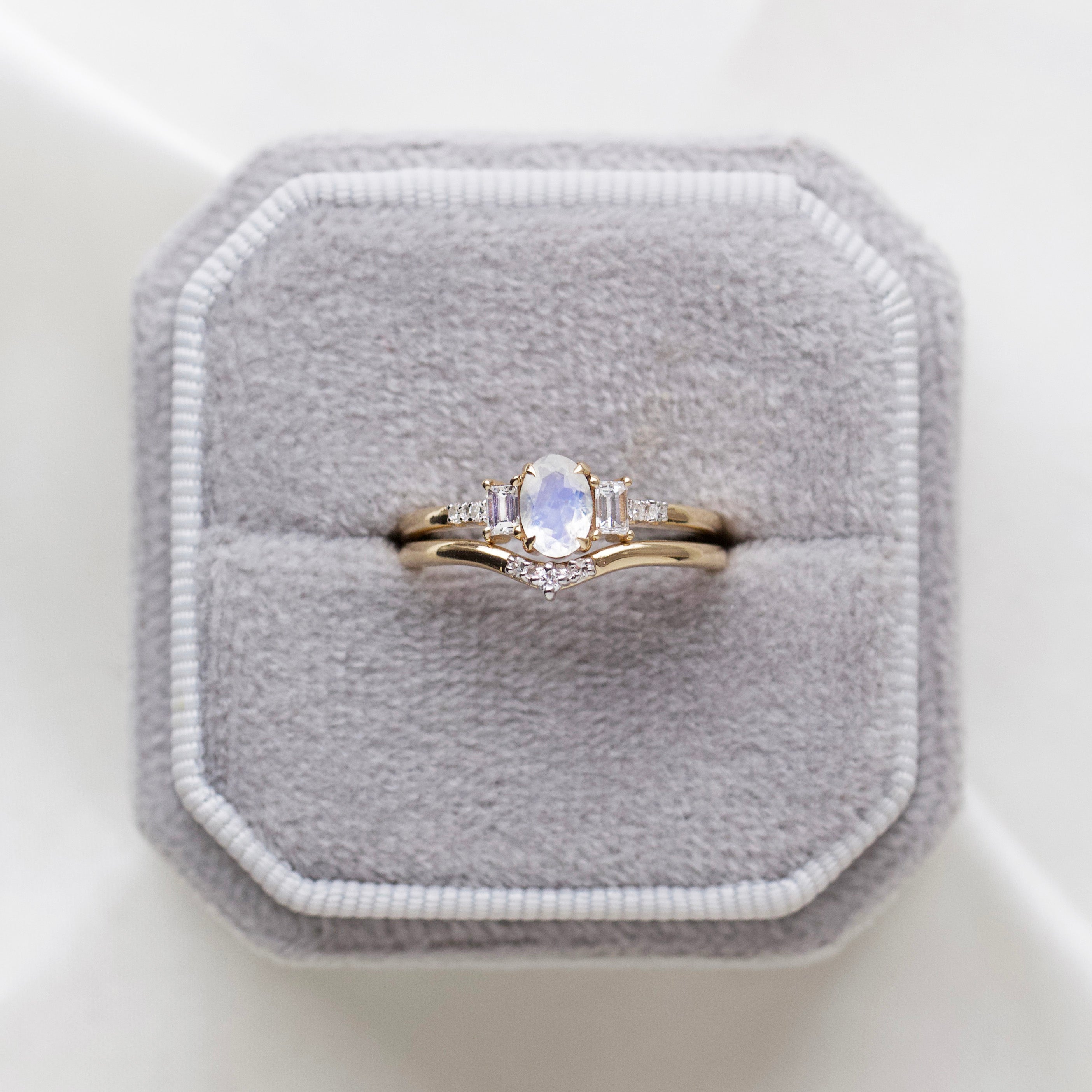 Estella Moonstone & Diamond Engagement Ring Set – Elegant Wedding & Promise Ring for Women – Perfect for Proposals, Anniversaries & Special Occasions