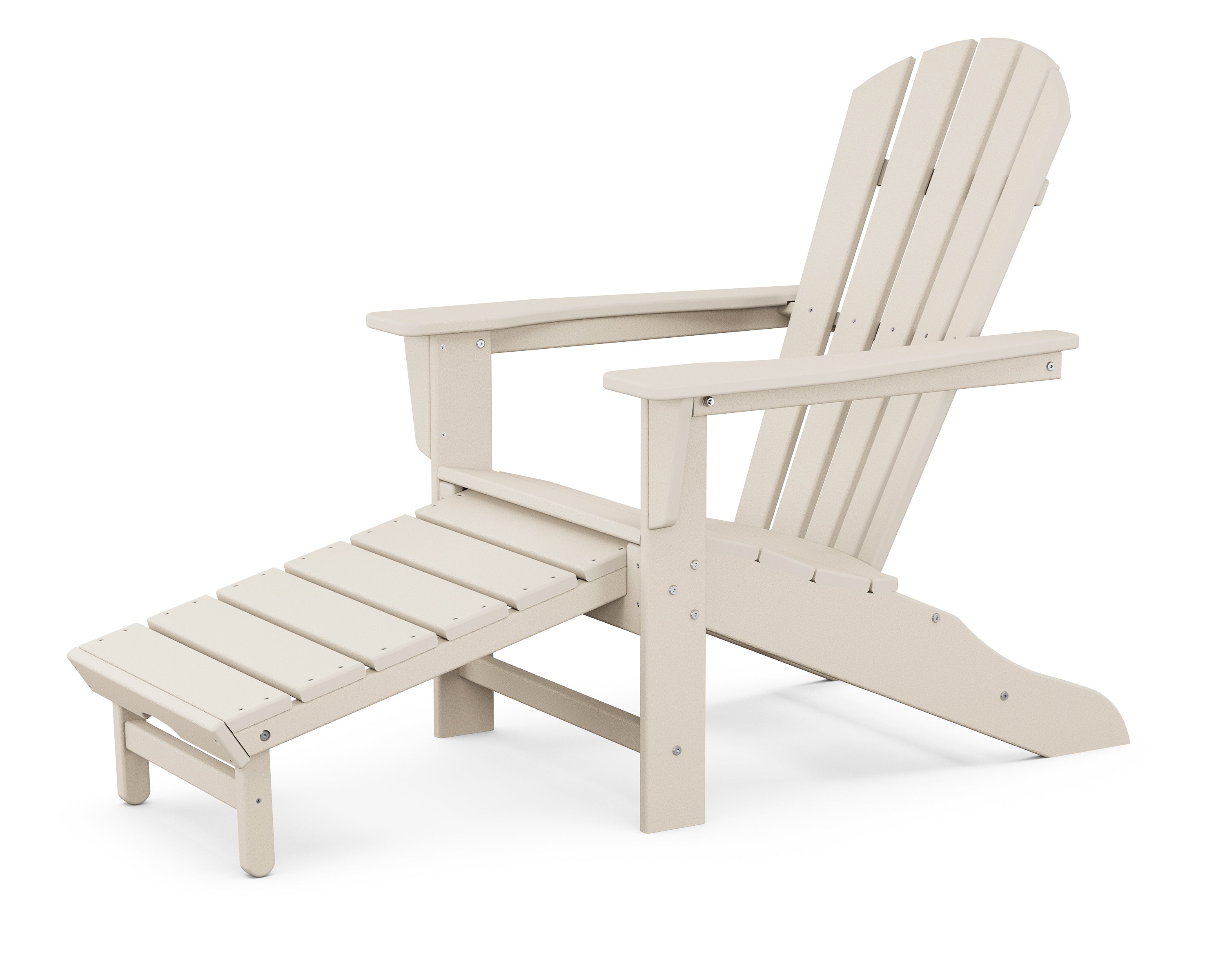 **POLYWOOD Palm Coast Ultimate Adirondack Chair with Hideaway Ottoman - Durable Outdoor Furniture for Patio, Poolside & Garden Relaxation**