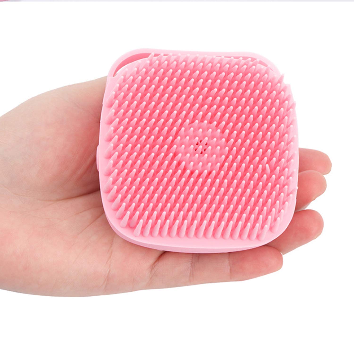 Soft Silicone Bath Brush with Shampoo Dispenser - Exfoliating Shower Scrubber for Men, Women & Kids - Gentle Hair, Scalp & Body Massager (Multicolor, Pack of 1) - Perfect for Daily Shower, Spa & Skin Care Routine