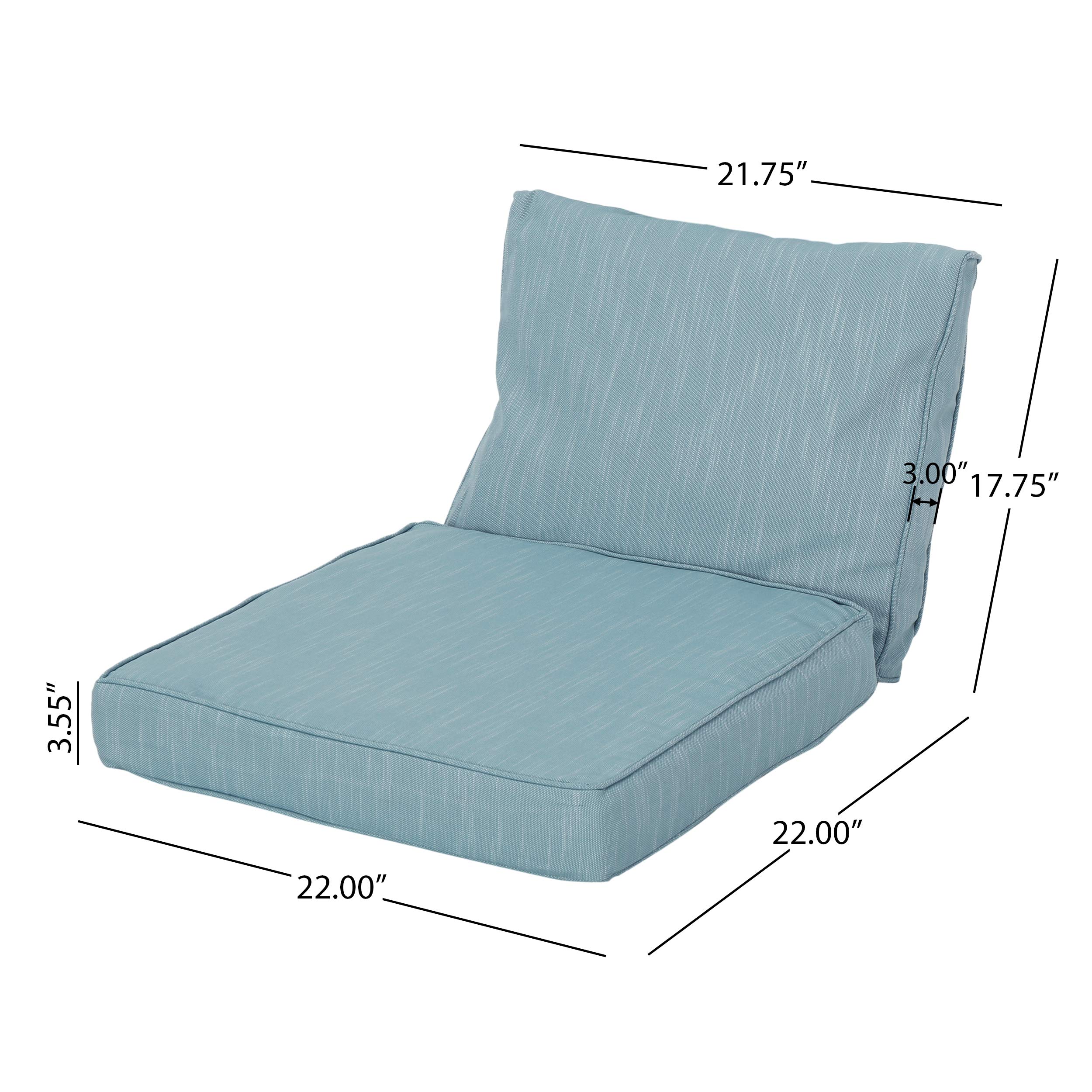 Christopher Knight Home 313464 Teal Outdoor Cushions - Water-Resistant, Comfortable Seat Cushions for Patio Furniture, Garden Chairs, Poolside Lounging