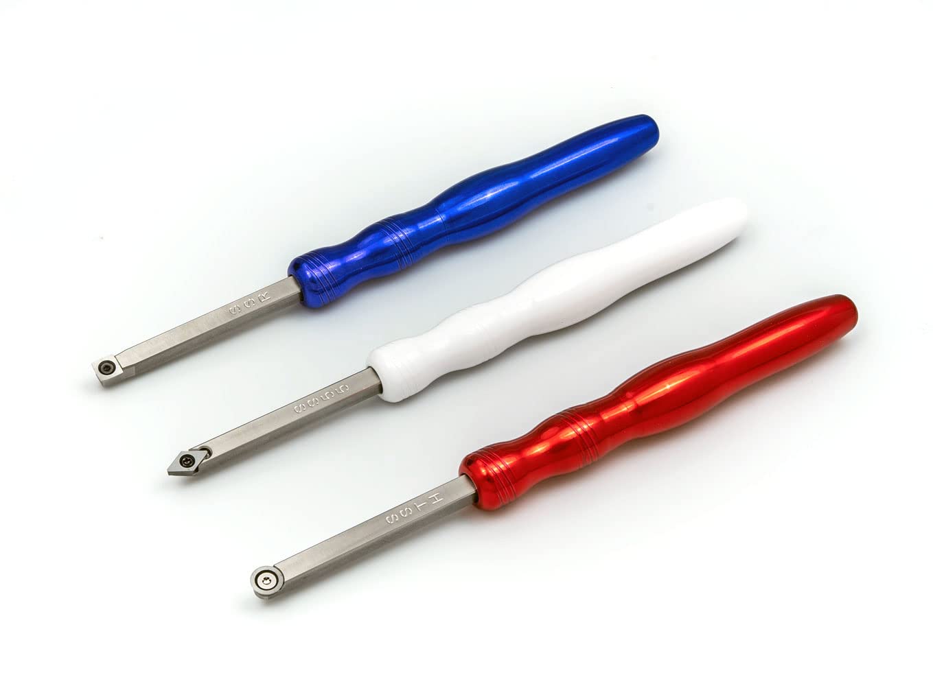 Premium 3-Piece Carbide Tipped Woodturning Tools Set with Colored Handles - 4