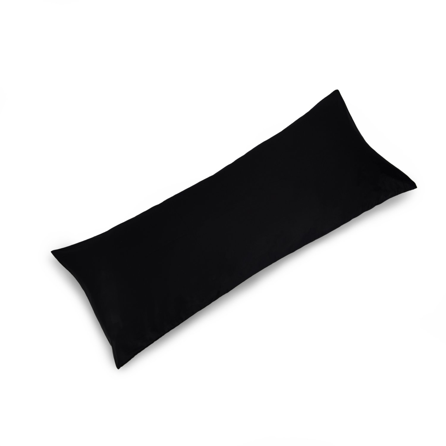 YAROO 21x48 Body Pillow Cover - 100% Cotton 400 Thread Count Long Pillow Case with Envelope Closure (Black) - Perfect for Home, Bedroom, Office & Travel Comfort