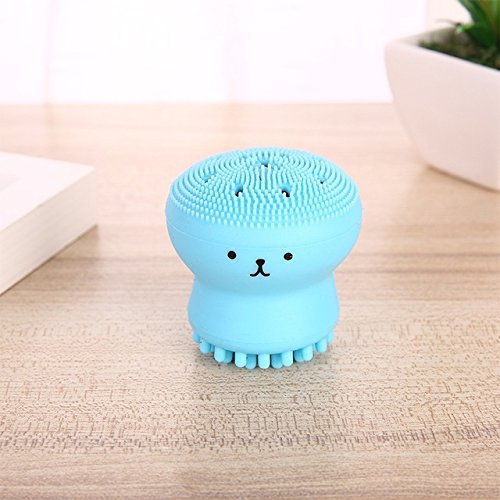 Waterproof Silicone Facial Cleansing Brush - Soft Exfoliator with Jellyfish & Octopus Design for Deep Pore Cleansing | Gentle Skin Care for Sensitive Skin | Perfect for Daily Face Wash & Makeup Removal