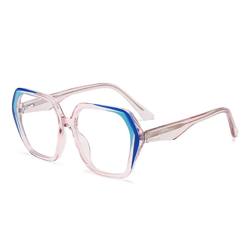 CCspace Women's Full Rim Irregular Square Polycarbonate Eyeglasses 3003 - Trendy Lightweight Glasses for Work, Reading & Fashion