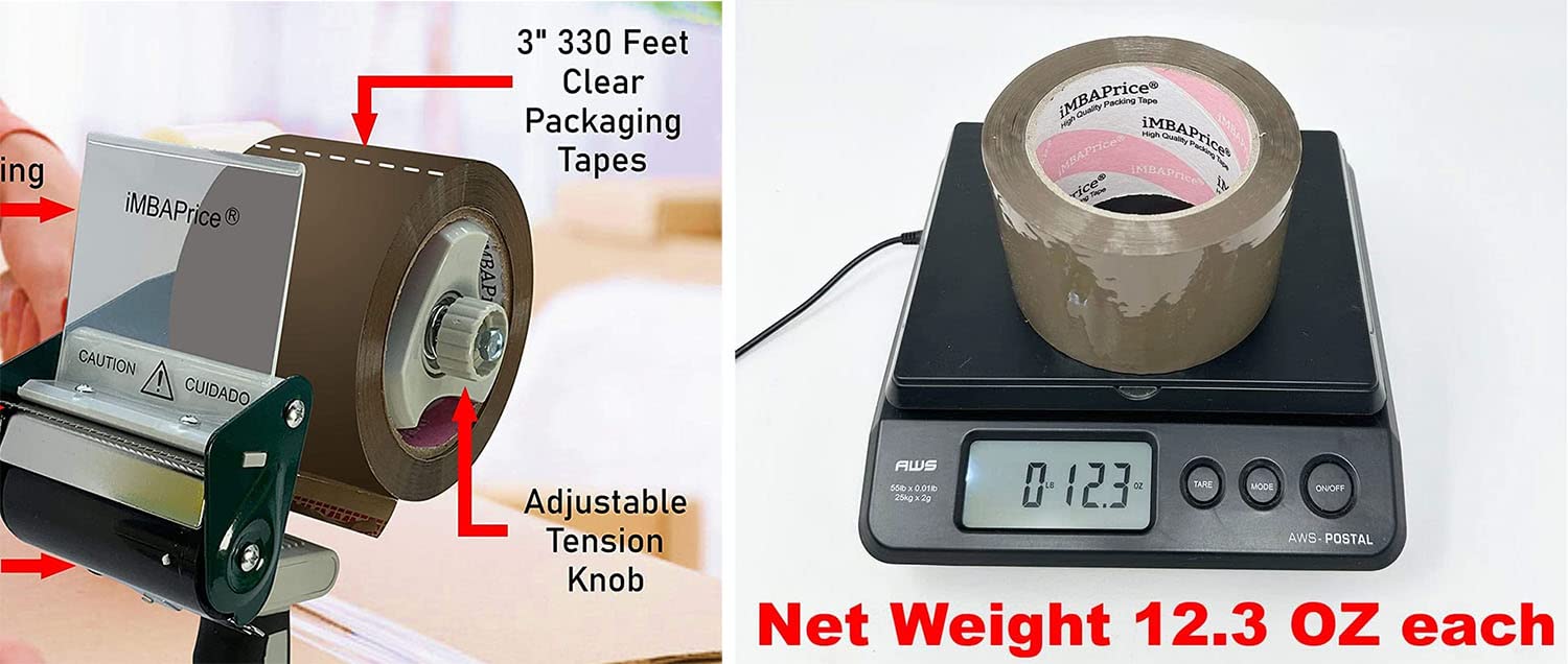 Premium 3-inch Heavy Duty Brown Shipping Packaging Tape - 24 Rolls (110 Yards Each) for Moving, Packing & Sealing Boxes - Strong Adhesive for Secure Storage & Transport