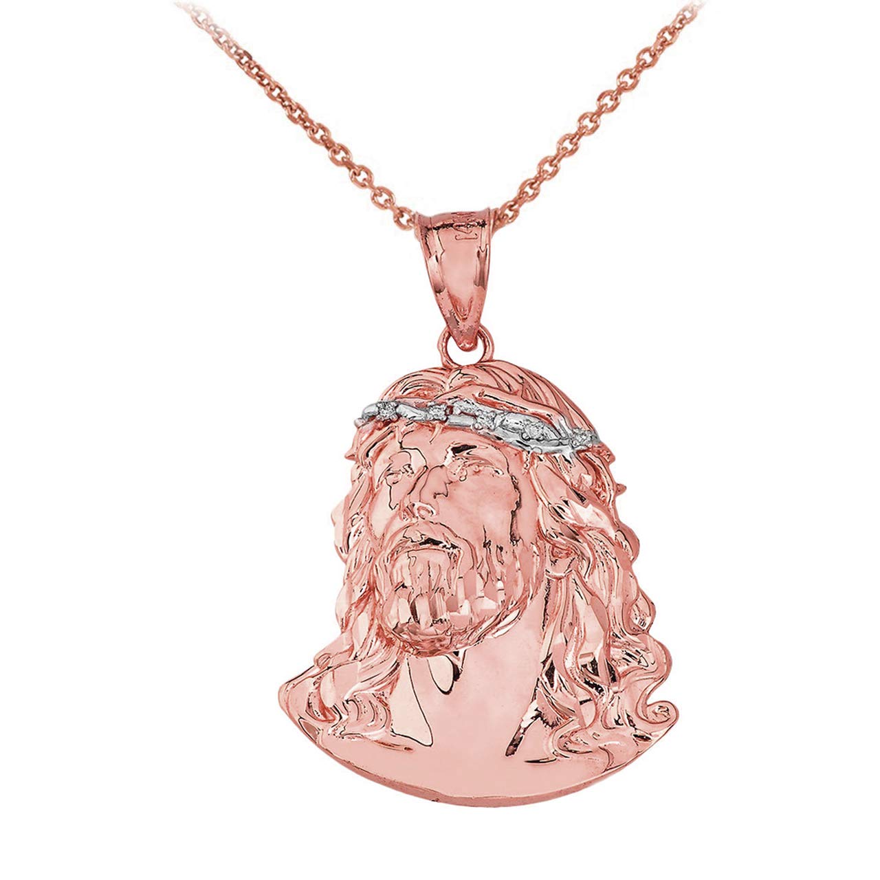 10K Gold Jesus Christ Diamond Pendant Necklace - 1.43