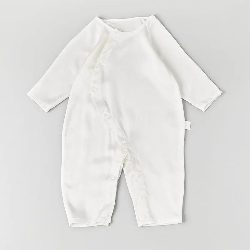 Premium Long Sleeve Button-Down Baby Silk Onesies - Soft & Comfortable Infant Romper for Newborns & Toddlers - Perfect for Special Occasions, Photo Shoots & Everyday Wear