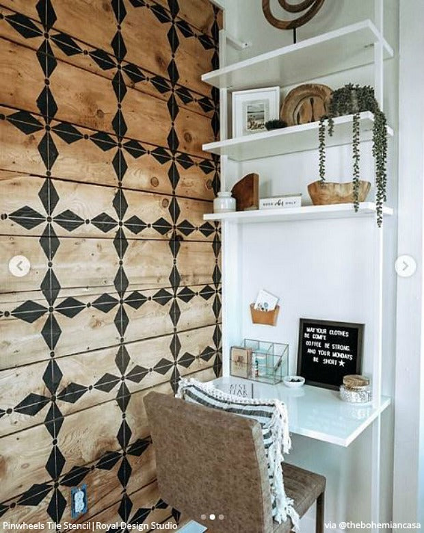 Pinwheels Tile Stencil - Reusable DIY Mosaic Tile Pattern for Kitchen Backsplash, Bathroom & Floor Decor | Perfect for Home Renovation & Craft Projects