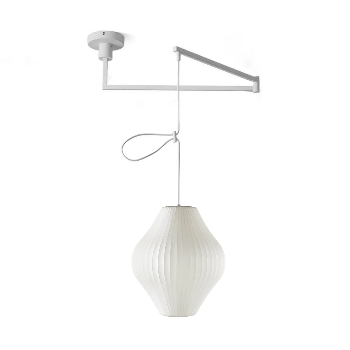 Nelson Swing Arm Pendant Lamp - Adjustable Modern Ceiling Light for Kitchen, Dining Room & Bedroom | Vintage Industrial Lighting Fixture with Brass Finish