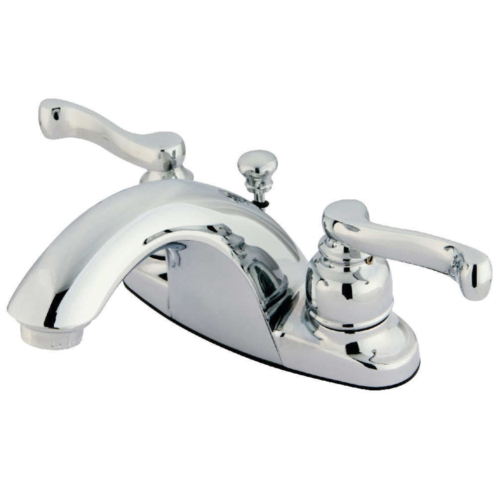 Kingston Brass KB7642FL 4-Inch Centerset Bathroom Faucet - Chrome Finish, Single Handle, Ideal for Bathroom Sink Vanity and Powder Room Installation