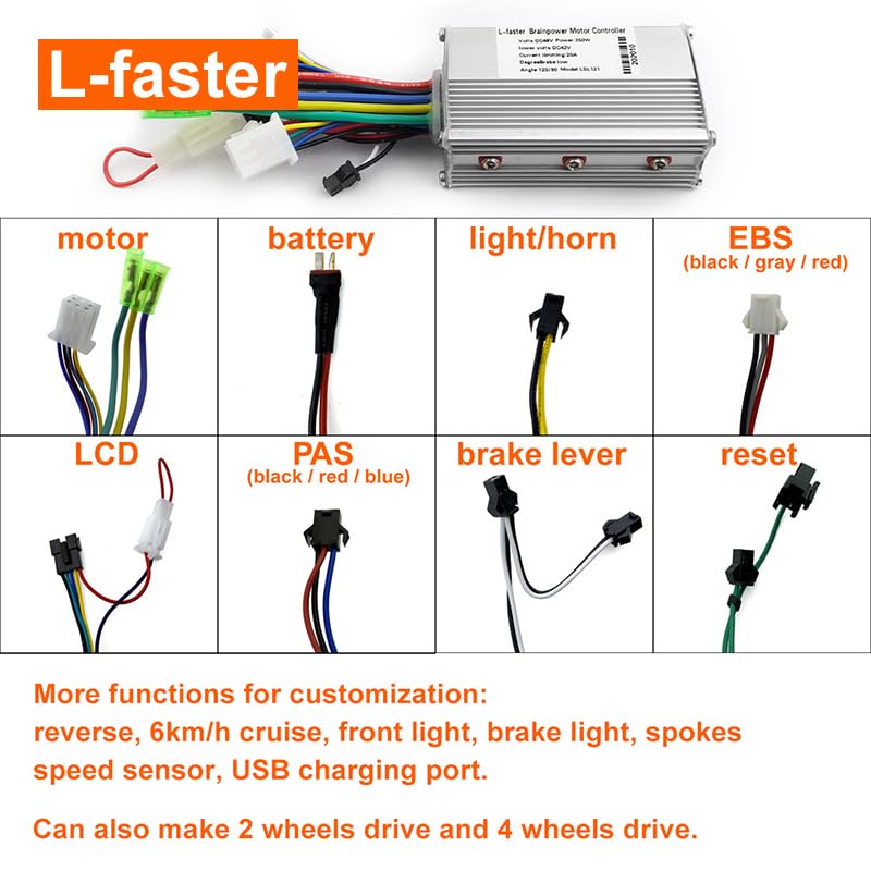 L-faster 250W/350W Electric Scooter with LCD Display & Thumb Throttle - Brushless Hub Motor Controller & Color LCD Screen - Perfect for Urban Commuting & Short Distance Travel