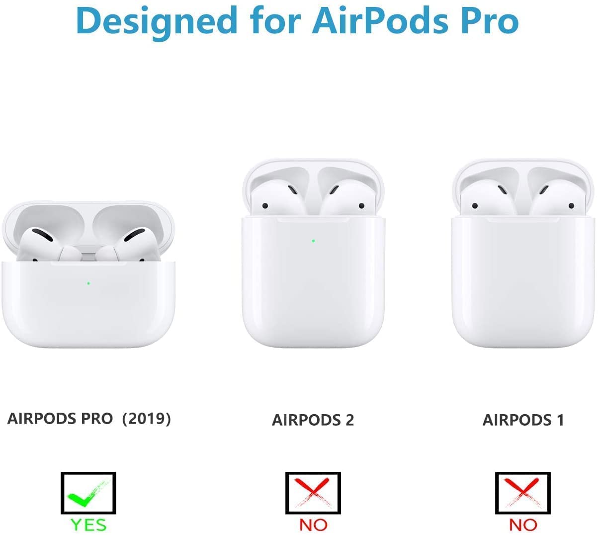 Soomio Soft Silicone AirPods Pro (2019) Case - Cute Cartoon Bulldog Design with 360° Protection & Keychain (Hip Hip Red) - Perfect for Gym, Travel & Daily Use