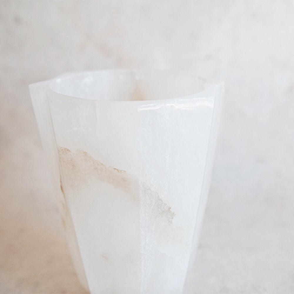Handcrafted Heirloom Alabaster Vase - Elegant Home Decor for Living Room, Dining Table & Wedding Centerpieces
