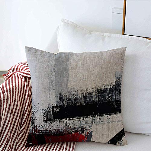Vintage Oil Painted Throw Pillow Covers 16x16 Inch - Handmade Textured Canvas Linen Square Pillow Cases for Couch, Sofa & Car Decor - Retro Grunge Style Home Accessories (Perfect for Living Room, Bedroom & Office Decor)