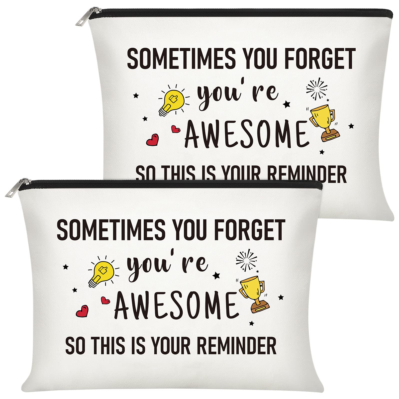 **Xuniea 2-Piece Inspirational Makeup Bags for Women - 
