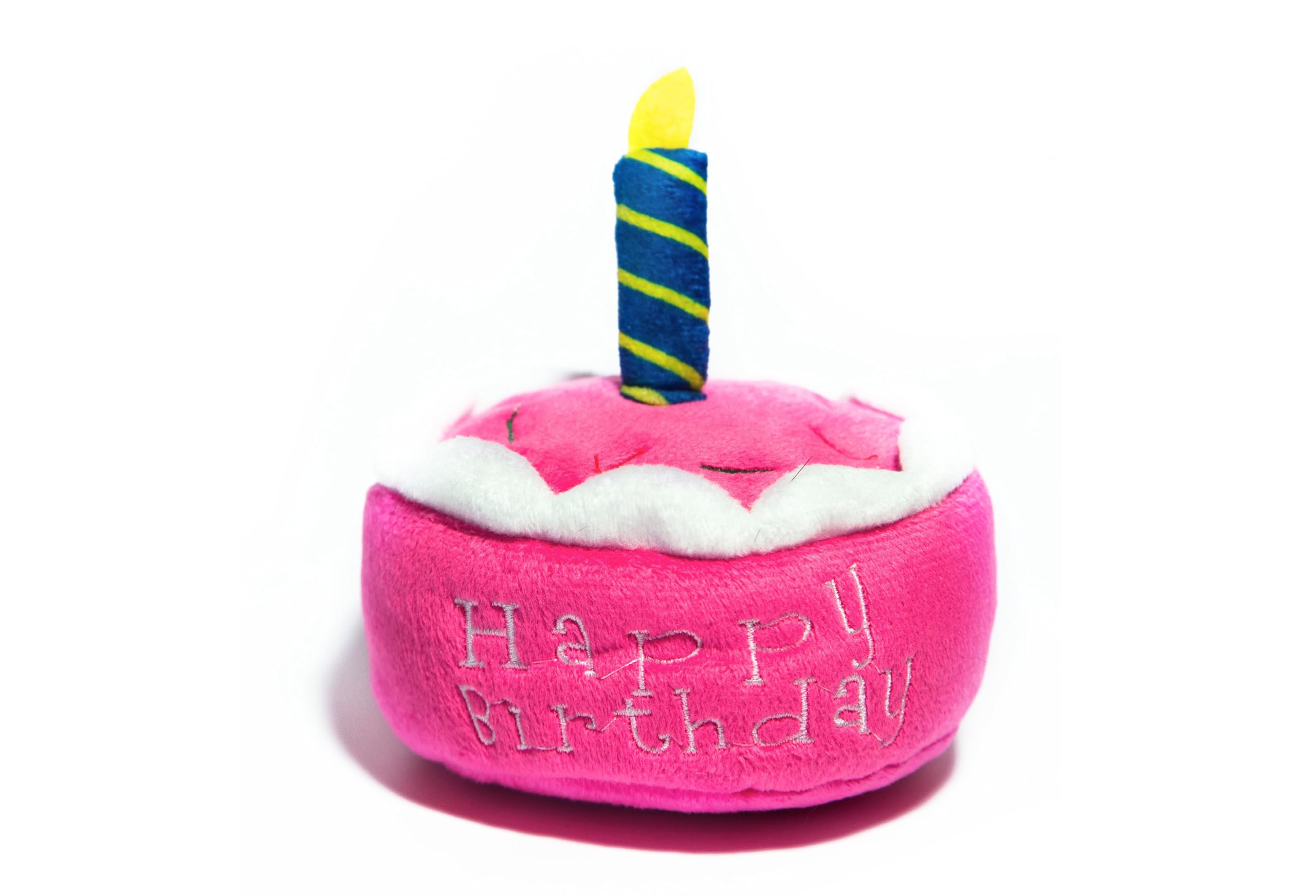 Pink Birthday Cake Dog Toy with Squeaker - Fun Chew Toy for Small & Medium Dogs - Perfect 1st Birthday Gift for Puppies - Cute Cupcake Design for Pet Celebrations (Great for Parties, Training Rewards & Playtime)