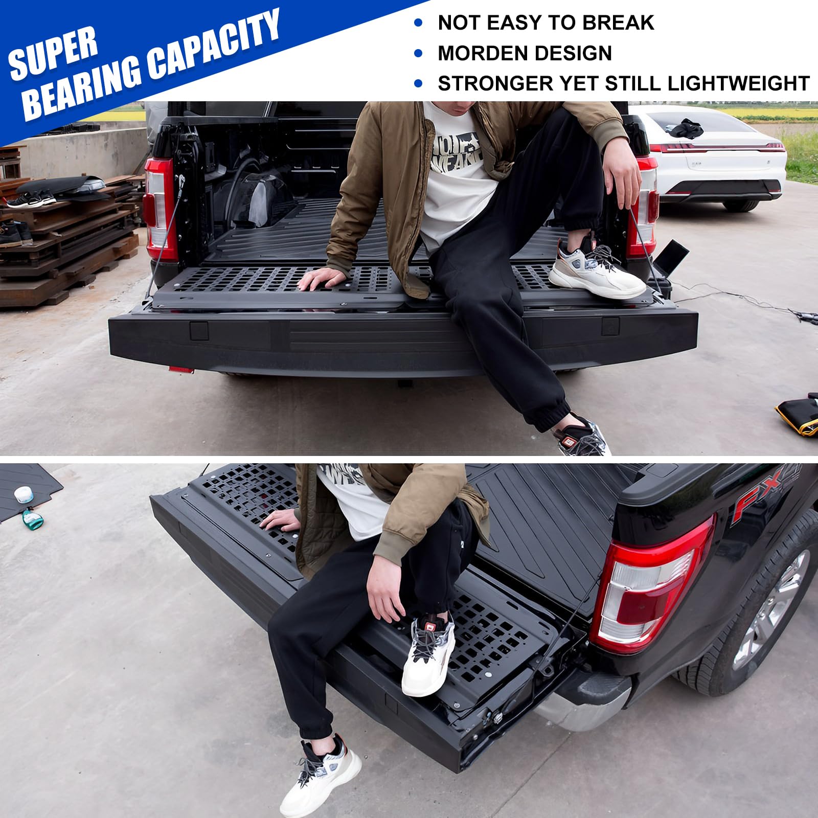 2015-2024 Ford F150 Bed Tailgate Storage Panel - Heavy Duty Metal Molle Panel Organizer for 15-23 F150 Accessories - Perfect for Truck Gear Storage & Off-Road Adventures