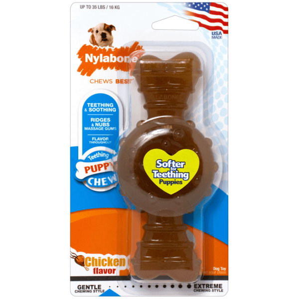 Nylabone Puppy Teething Chew Toy - Durable Dog Chew Ring for Small & Medium Puppies - Helps Soothe Teething Pain & Promotes Healthy Teeth - Perfect for Playtime & Training