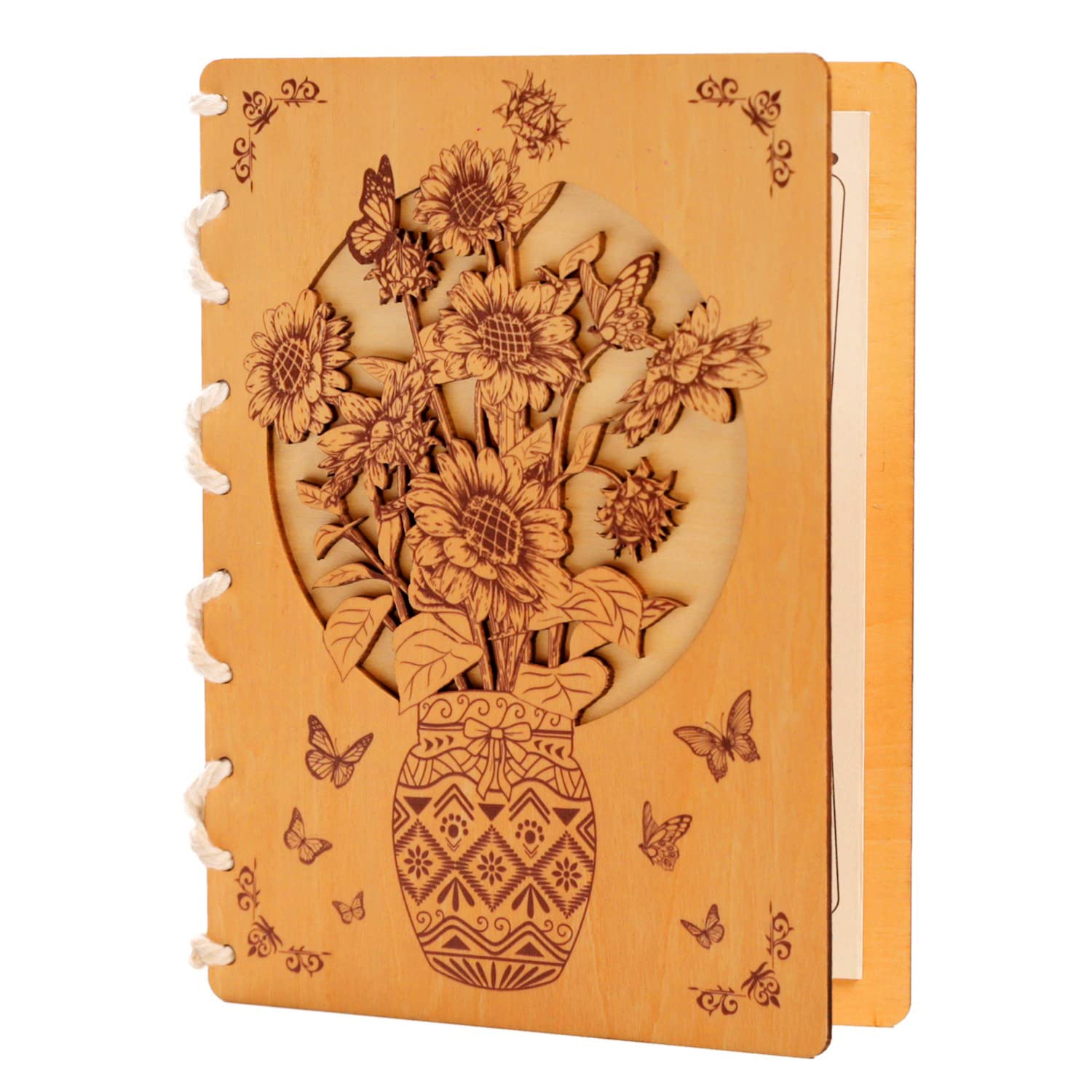 Unique Sunflower Wooden Greeting Cards - Eco-Friendly Birthday, Anniversary & Mother's Day Cards (6x8 in) | Perfect for Special Occasions & Showing Appreciation