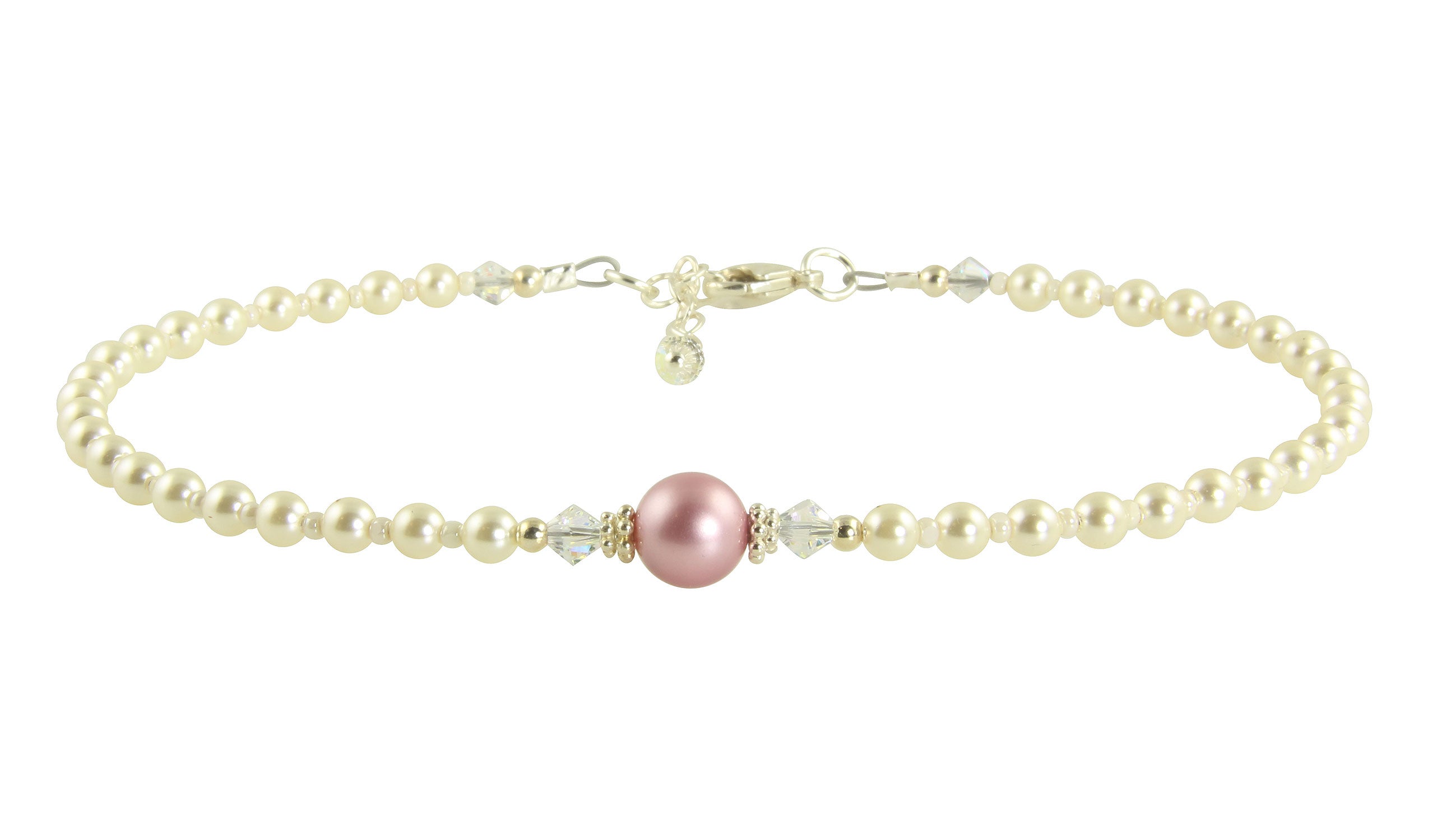 Elegant Pink Pearl Beaded Anklet - Dainty Pearl Ankle Bracelet for Women - Perfect for Beach, Summer & Boho Fashion