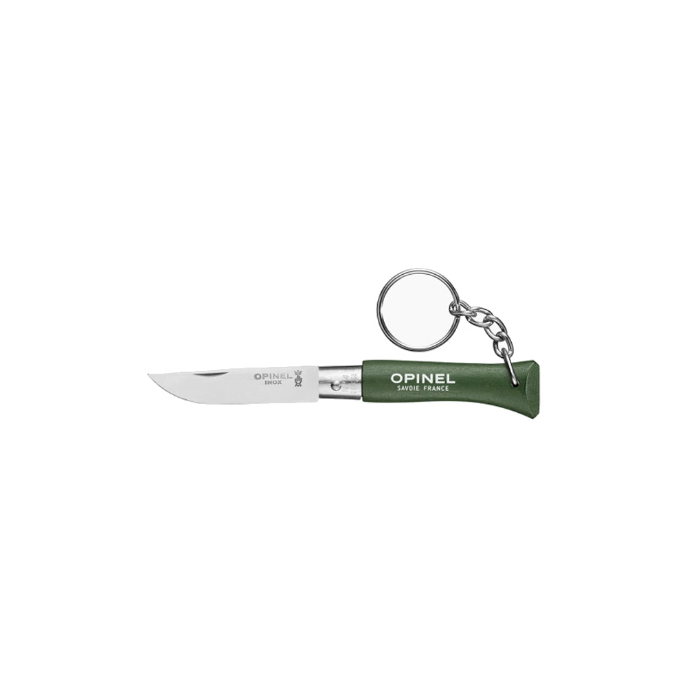 Opinel No.4 Stainless Steel Pocket Knife Keychain - Compact & Sharp for Everyday Carry, Outdoor Adventures & DIY Projects