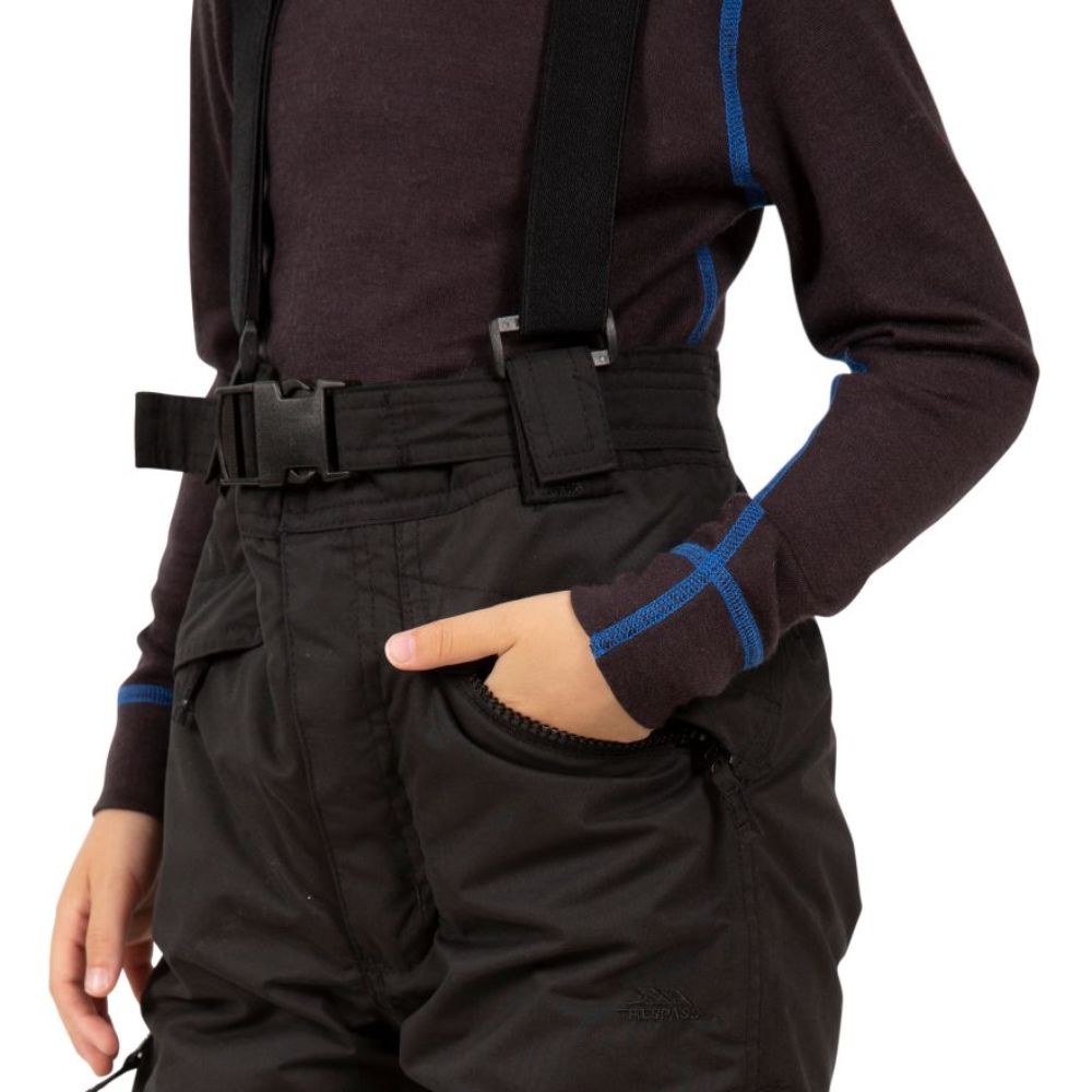 Marvelous Kids Ski Pants by Trespass - Waterproof Winter Snow Pants for Boys & Girls, Black - Perfect for Skiing, Snowboarding & Outdoor Winter Activities
