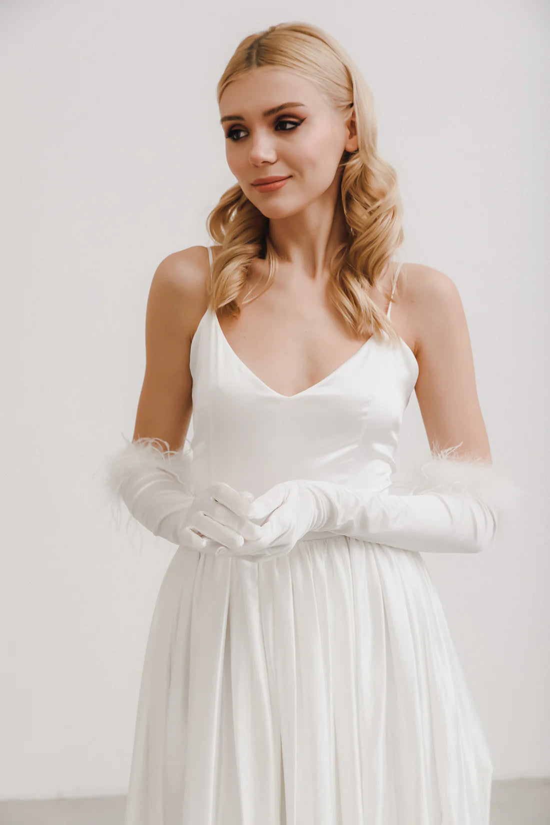 Luxury Ayla Satin Gloves for Women - Elegant Evening Gloves, Soft & Comfortable - Perfect for Weddings, Parties, and Formal Events
