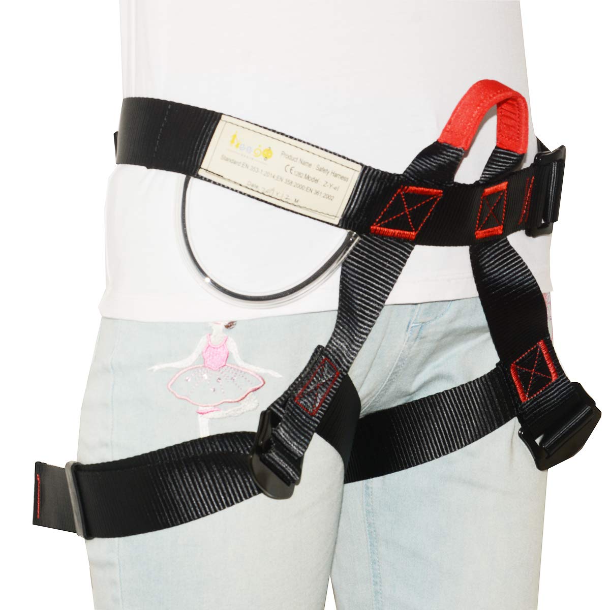 Climbing Gear Set for Rock Climbing, Rappelling, Ziplining, Fire Rescue & Tree Climbing - Durable Half Body Harness for Outdoor Adventures and Emergency Situations