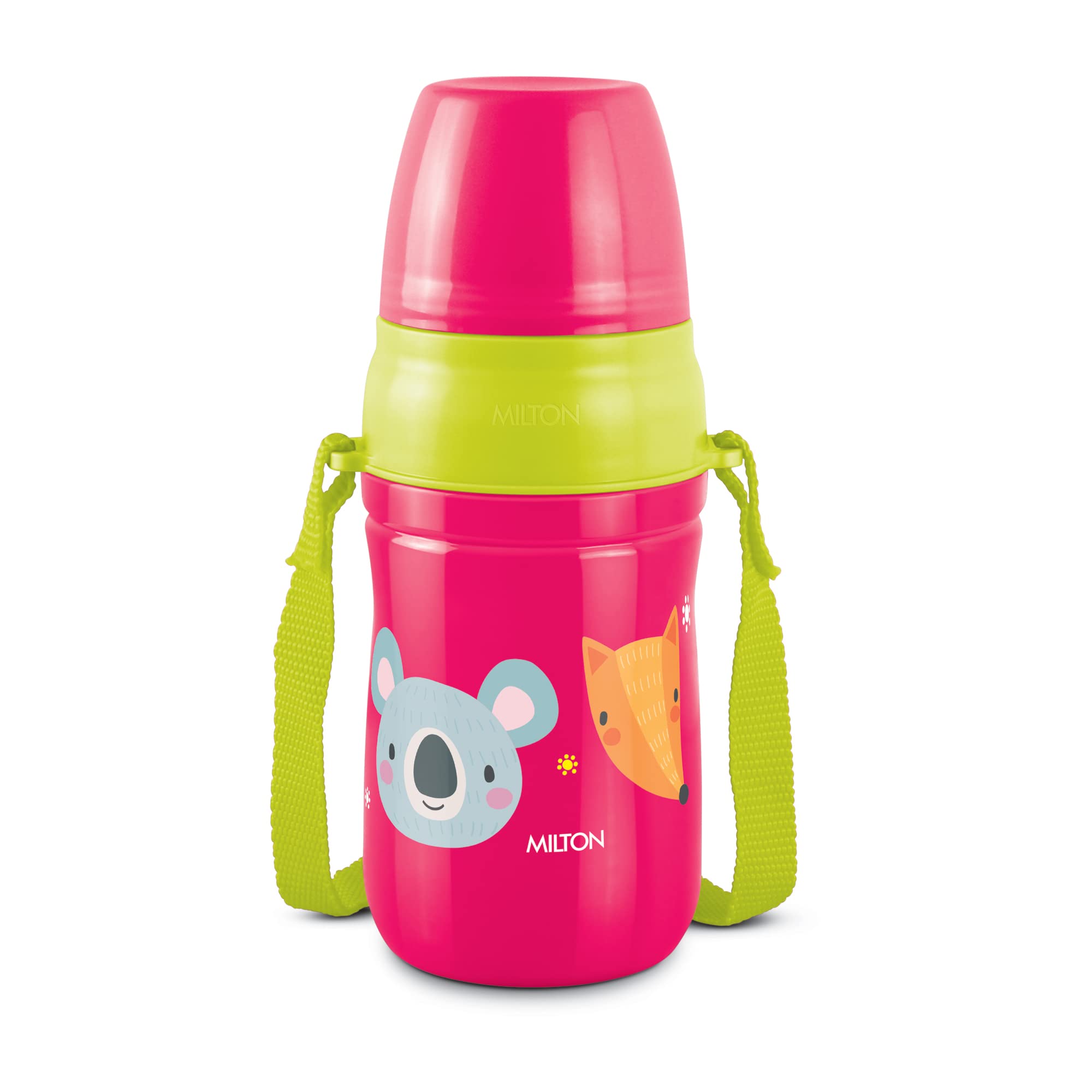 Milton Kool Cheer 400 Kids Insulated Water Bottle with Straw - 390ml, BPA Free, Leak Proof, Food Grade Plastic - Perfect for School, Picnics, Sports & Outdoor Activities (Red)