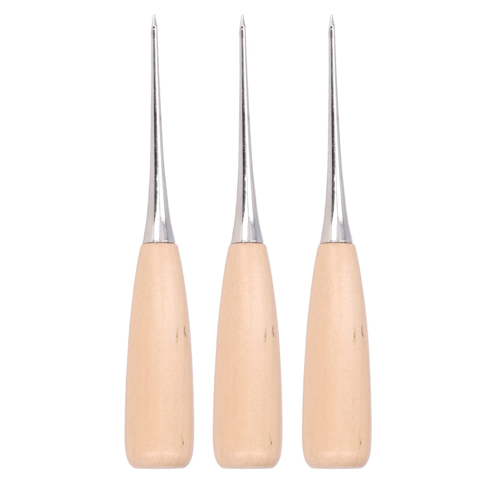3Pcs Heat-Treated Non-Slip Leather Hole Punch Awl Set - Professional Leather Craft Tool for DIY, Bookbinding & Paper Crafting | Perfect for Leatherworking, Shoemaking & Handmade Journal Projects