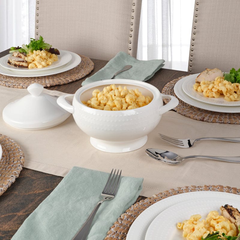 Nellie Covered Casserole Dish - 3.5 Quart Ceramic Baking Pot with Glass Lid - Oven, Microwave & Freezer Safe - Perfect for Casseroles, Lasagna & Meal Prep