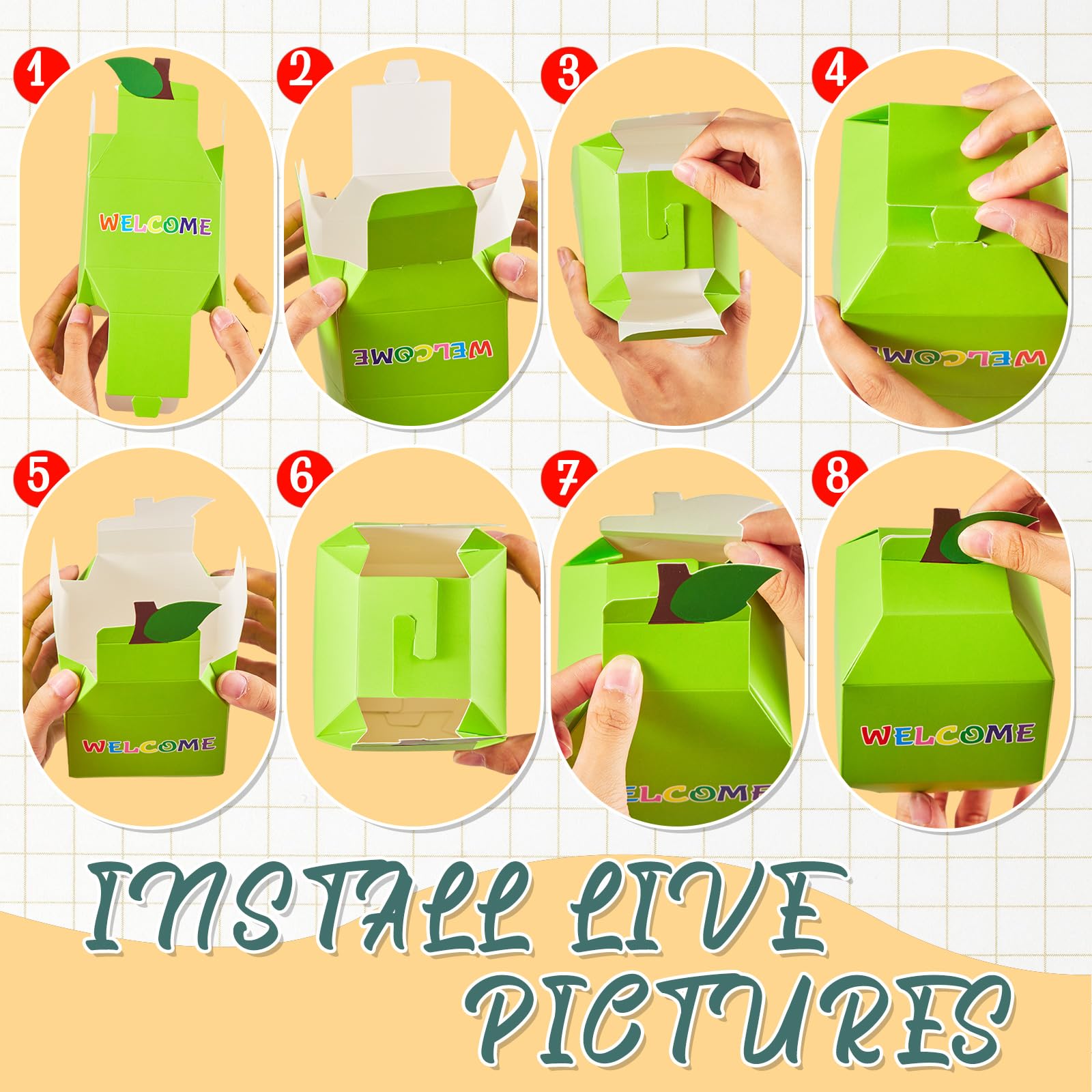 Qilery 24-Piece Welcome Back to School Gift Set - First Day of School Candy Box, Apple Pencil Shaped Treat Box, School Bus Favor Box & Backpack Gift Box for Classroom Decorations, Birthday Parties & Teacher Appreciation Gifts - Perfect for School Celebrations, Student Rewards & Party Favors (Apple Design)