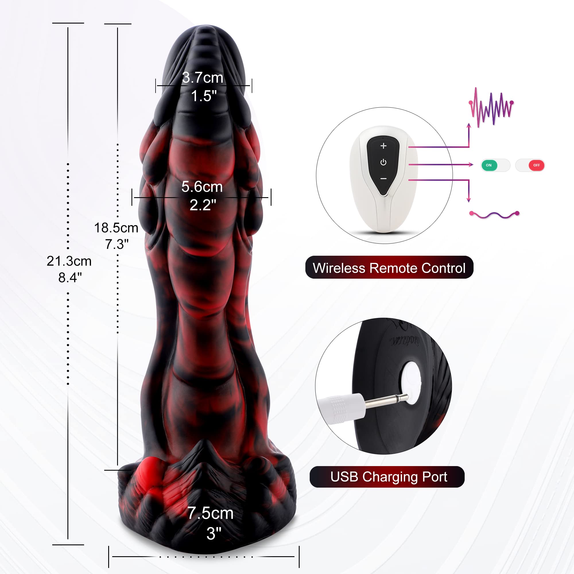 Wildolo APP/Remote/Key 3-in-1 Wireless Bluetooth Vibrating Dildo - 10 Vibration Modes, Flexible Rechargeable Adult Sex Toy for Couples & Women - Perfect for Solo Play, Partner Intimacy & Spicing Up Your Sex Life