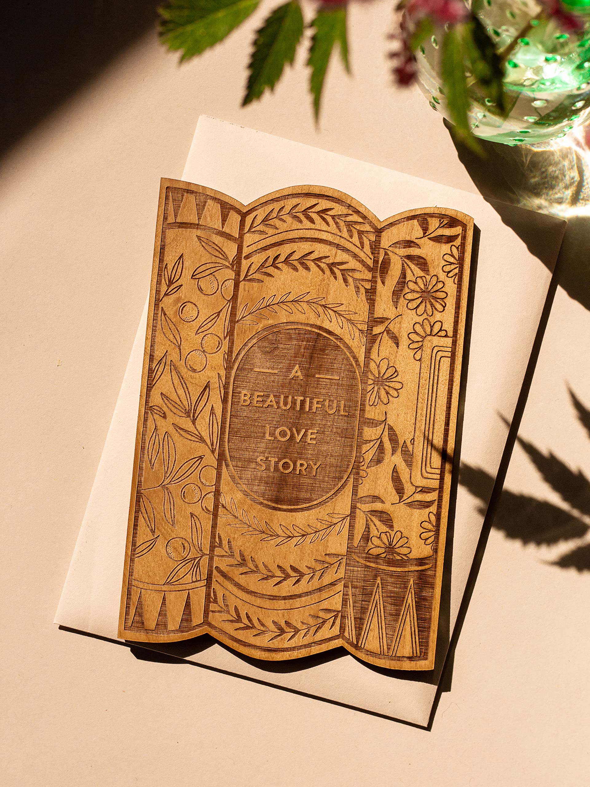 Beautiful Love Story Wood Card - Personalized Gifts with Custom Message for Anniversary, Wedding, Birthday - Romantic Keepsake for Couples - Perfect for Home Decor & Gift Giving