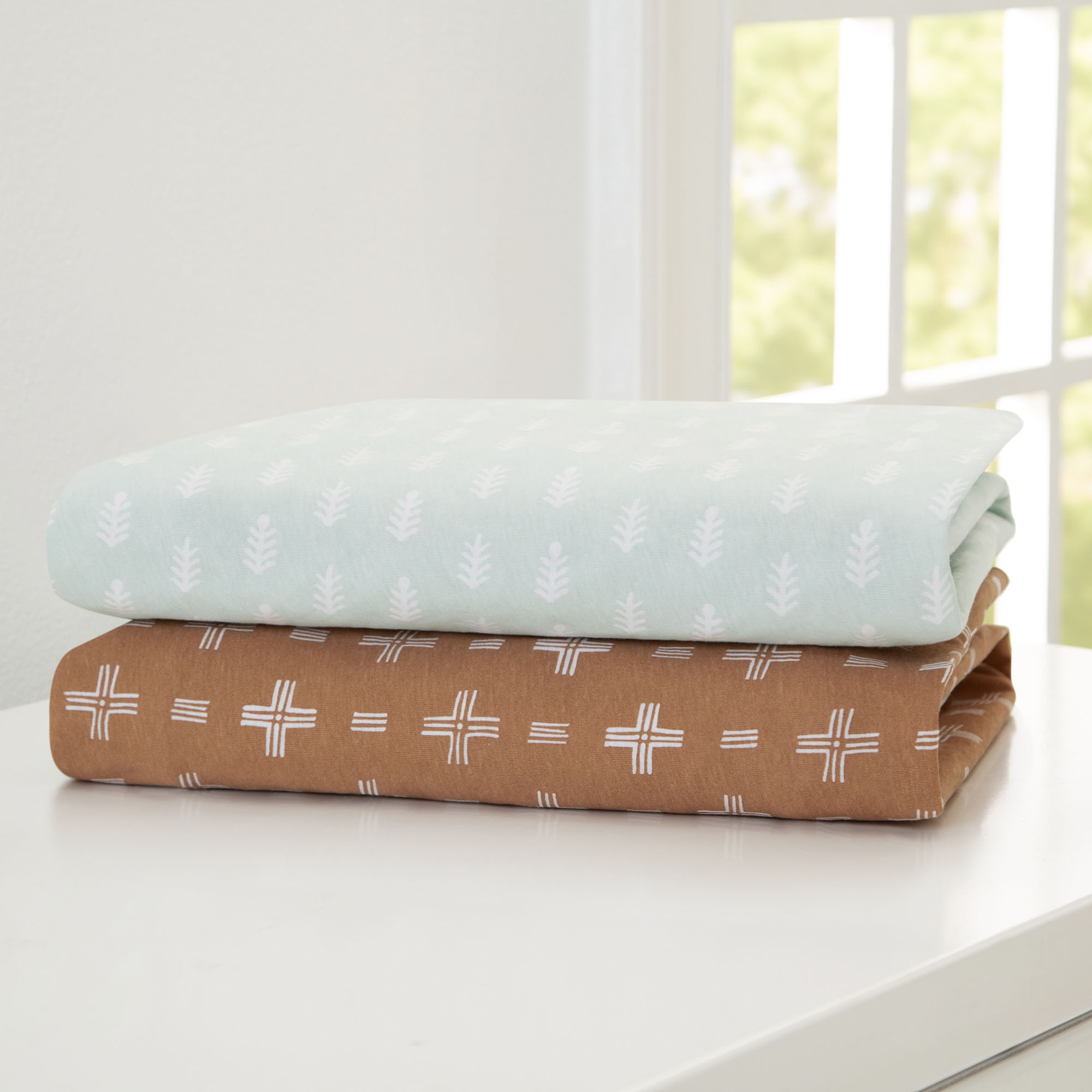 100% Organic Cotton Fitted Crib Sheets 2 Pack - Soft Baby Crib Bedding for Safe & Comfortable Sleep - Perfect for Nursery, Daycare & Travel