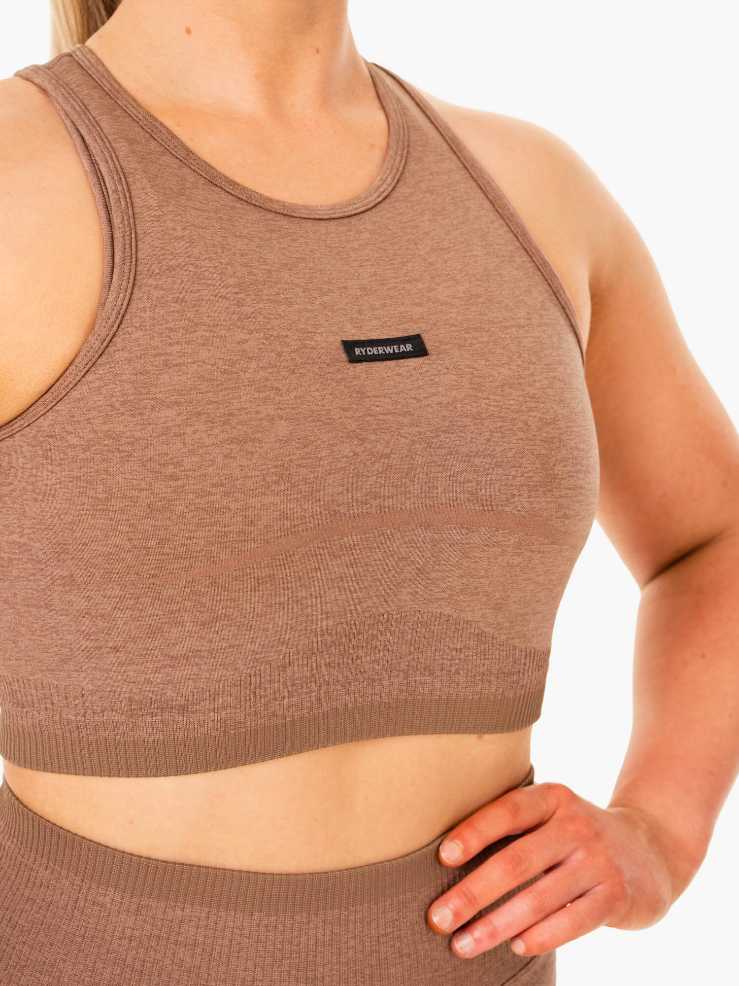 Excel Seamless Tank Top - Mocha Marl Color - Women's Workout & Yoga Shirt for Gym, Running & Casual Wear