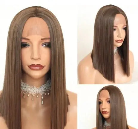 Tammy Blunt Cut Lob Hair Wig - Natural Synthetic Lace Front Wig for Women | Perfect for Cosplay, Daily Wear & Special Occasions