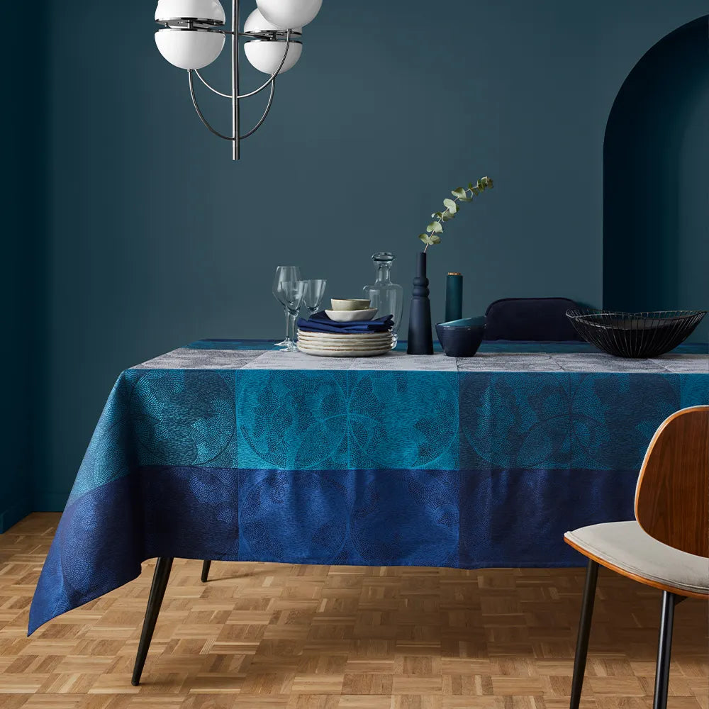 Garnier Thiebaut Mille Spheres Nocturne Tablecloth 61x102 Inches - Elegant Dining Table Cover for Formal Dinners & Holiday Decor