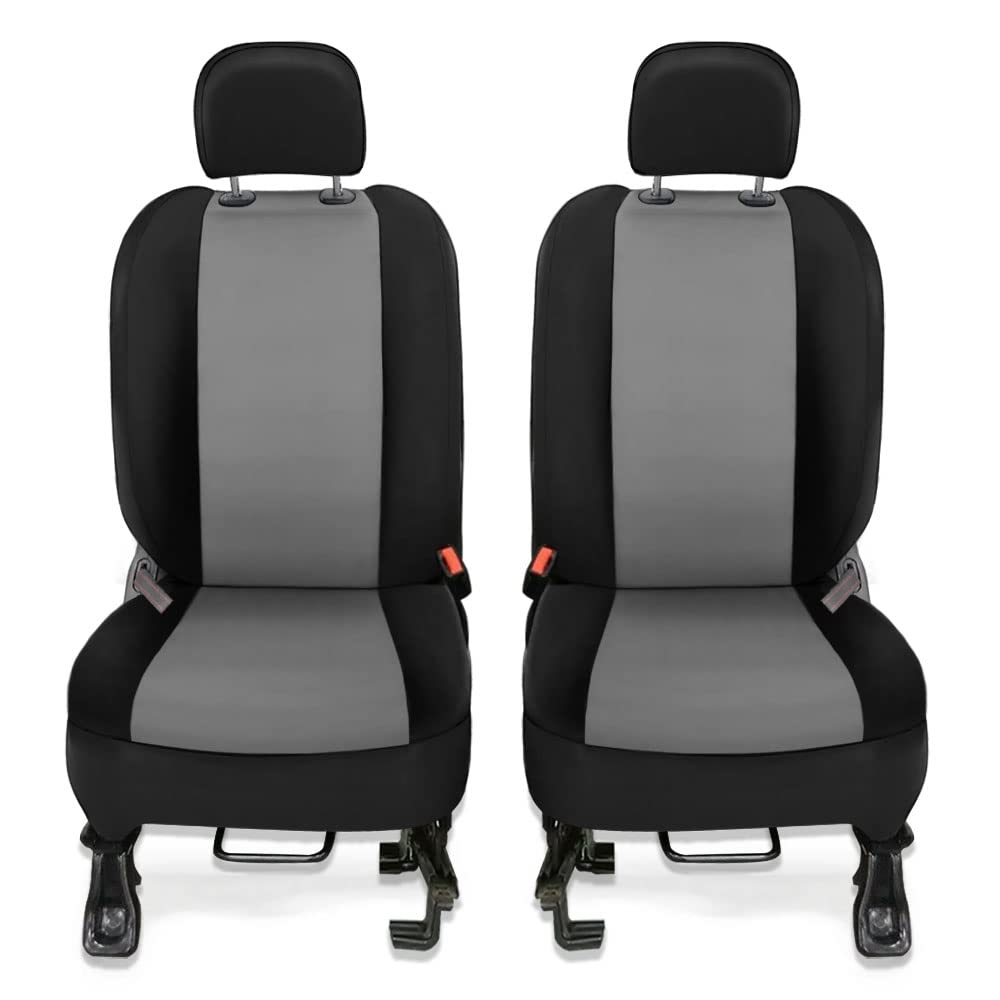 Custom Fit 2018-2020 Jeep Wrangler JL 4-Door Neoprene Seat Covers - Front Row Gray & Black Waterproof SUV Seat Protectors | Perfect for Off-Roading, Daily Commuting & Adventure Travel
