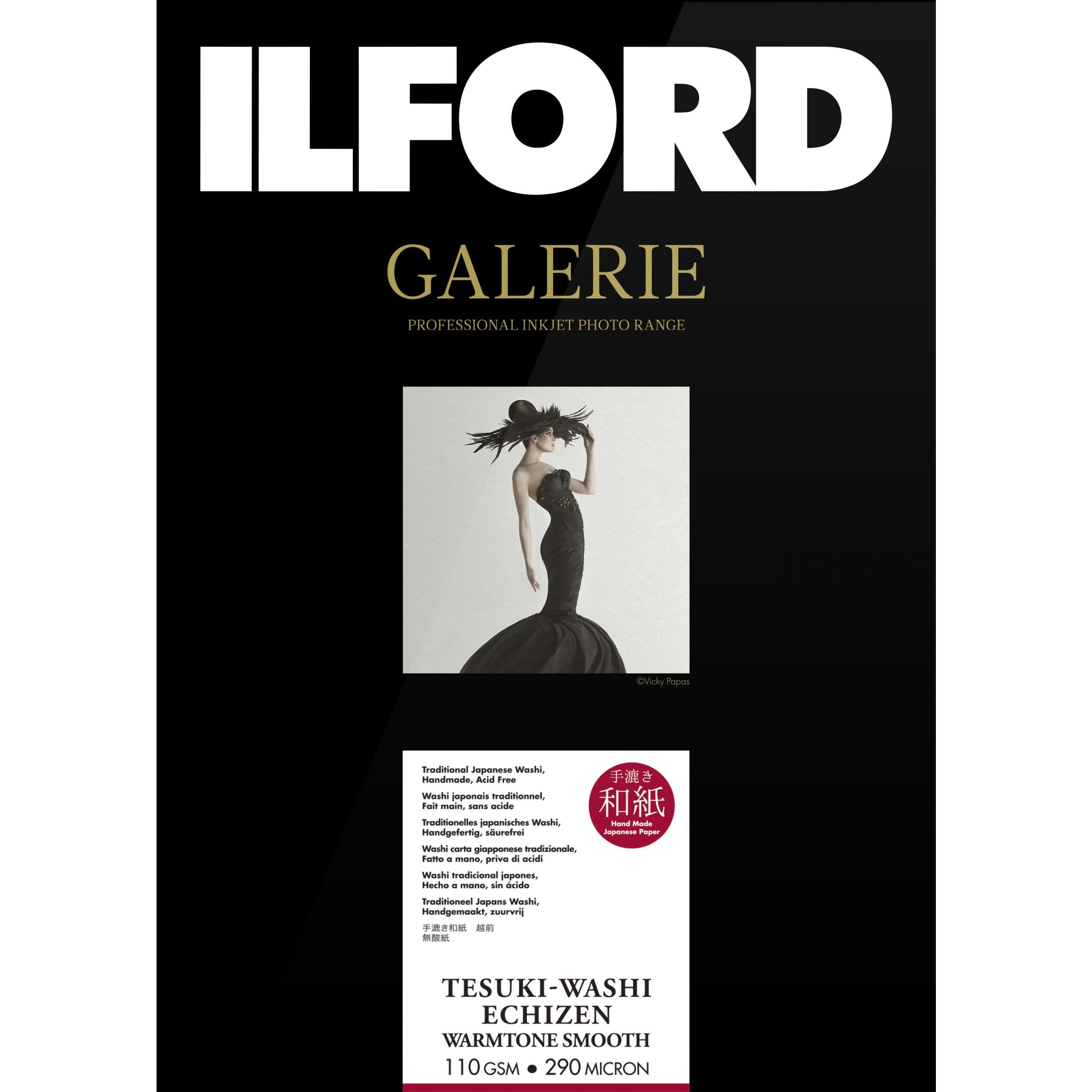 ILFORD GALERIE TESUKI WASHI ECHIZEN WARMTONE SMOOTH 110GSM A4 Paper - 10 Sheets for Fine Art Printing, Calligraphy & Scrapbooking