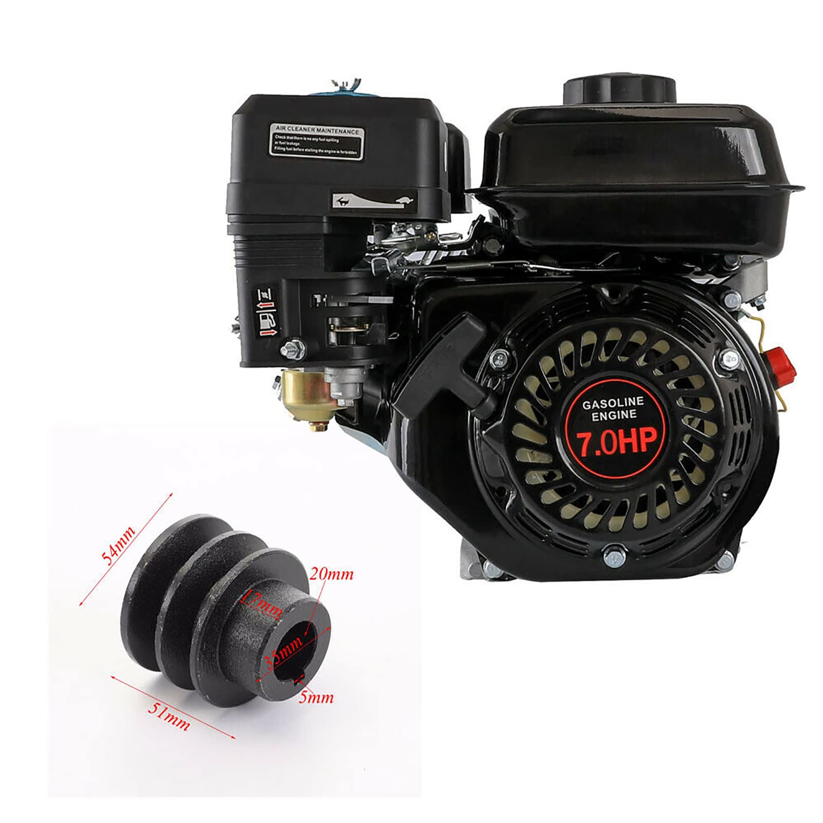 7.0HP 210cc Gas OHV Engine Motor for Lawn Mower & Power Equipment - Compatible with 170F/168F Models - Multi-Purpose Petrol Engine for Mowing, Pumping, Generator & More