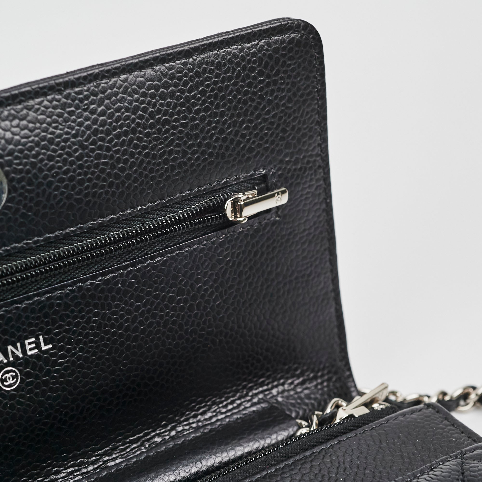 Chanel Caviar Leather Wallet on Chain WOC Crossbody Bag Black with Microchip - Perfect for Everyday Use, Parties & Special Occasions