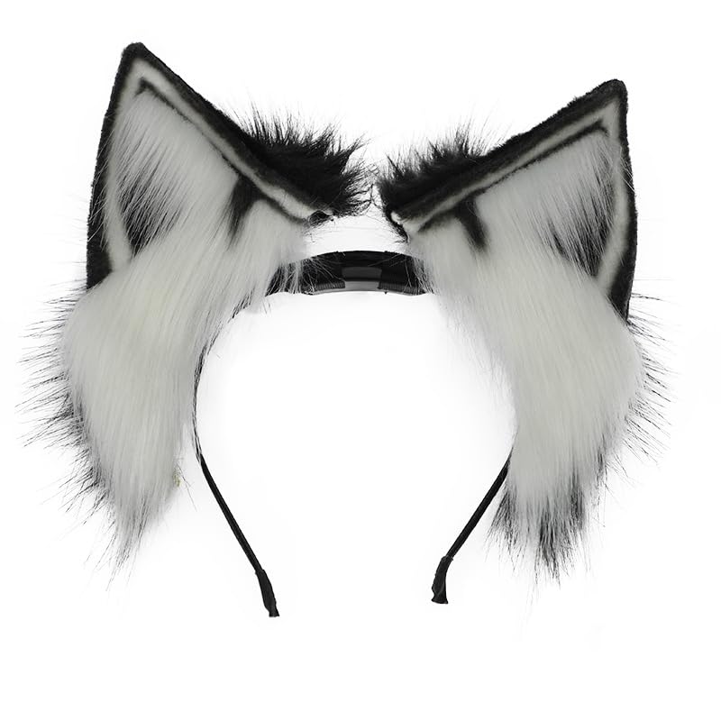 Rechargeable Movable Cat Ears Headband - Realistic Simulation Animal Ears Hair Accessory for Cosplay, Halloween, and Costume Parties