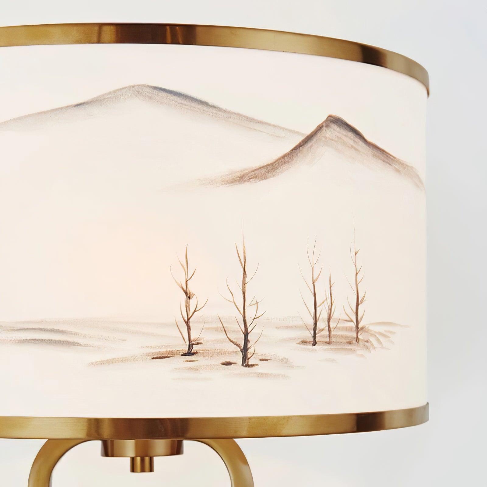Modern Landscape Painting Table Lamp - Elegant Home & Office Decor for Living Room, Bedroom, or Study - Perfect Reading Light & Ambient Lighting