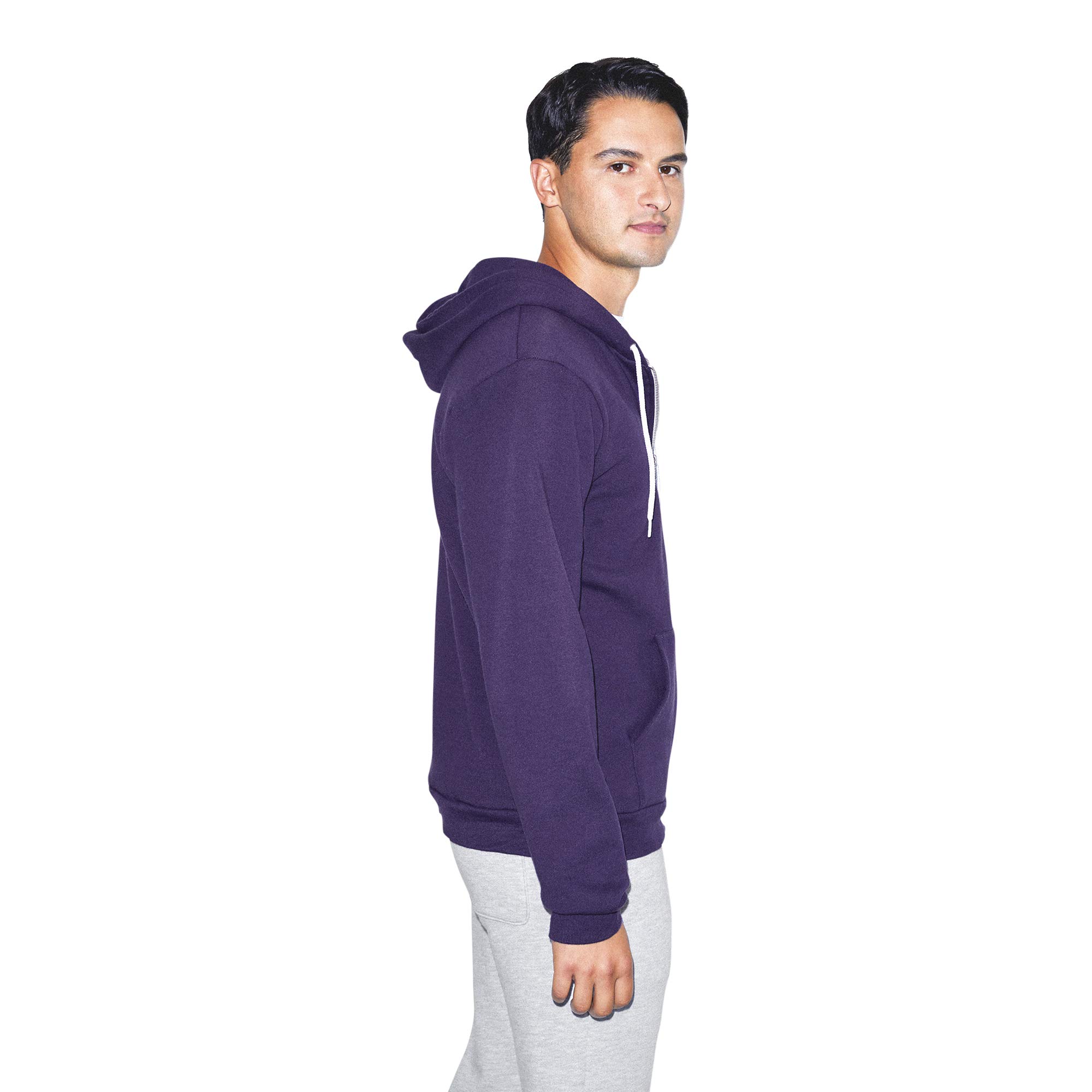 American Apparel Men's Flex Fleece Long Sleeve Zip Hoodie - Soft & Comfortable Pullover for Casual Wear, Workout & Outdoor Activities