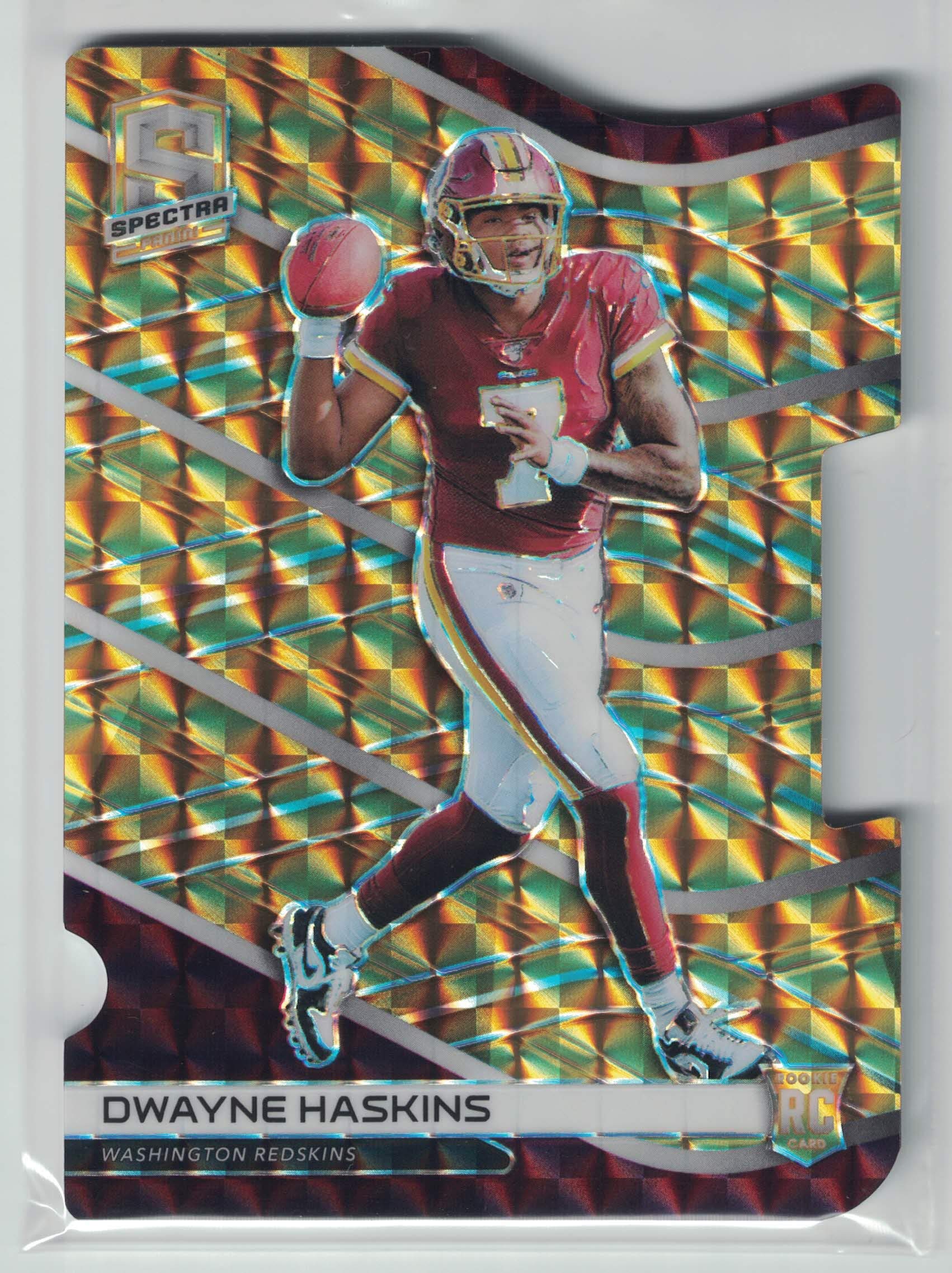 2019 Panini Spectra Dwayne Haskins Orange Die Cut Prizm Refractor Rookie Card #/10 - Rare Collectible for Football Fans & Sports Memorabilia Collectors, Perfect for Displaying in Home or Office
