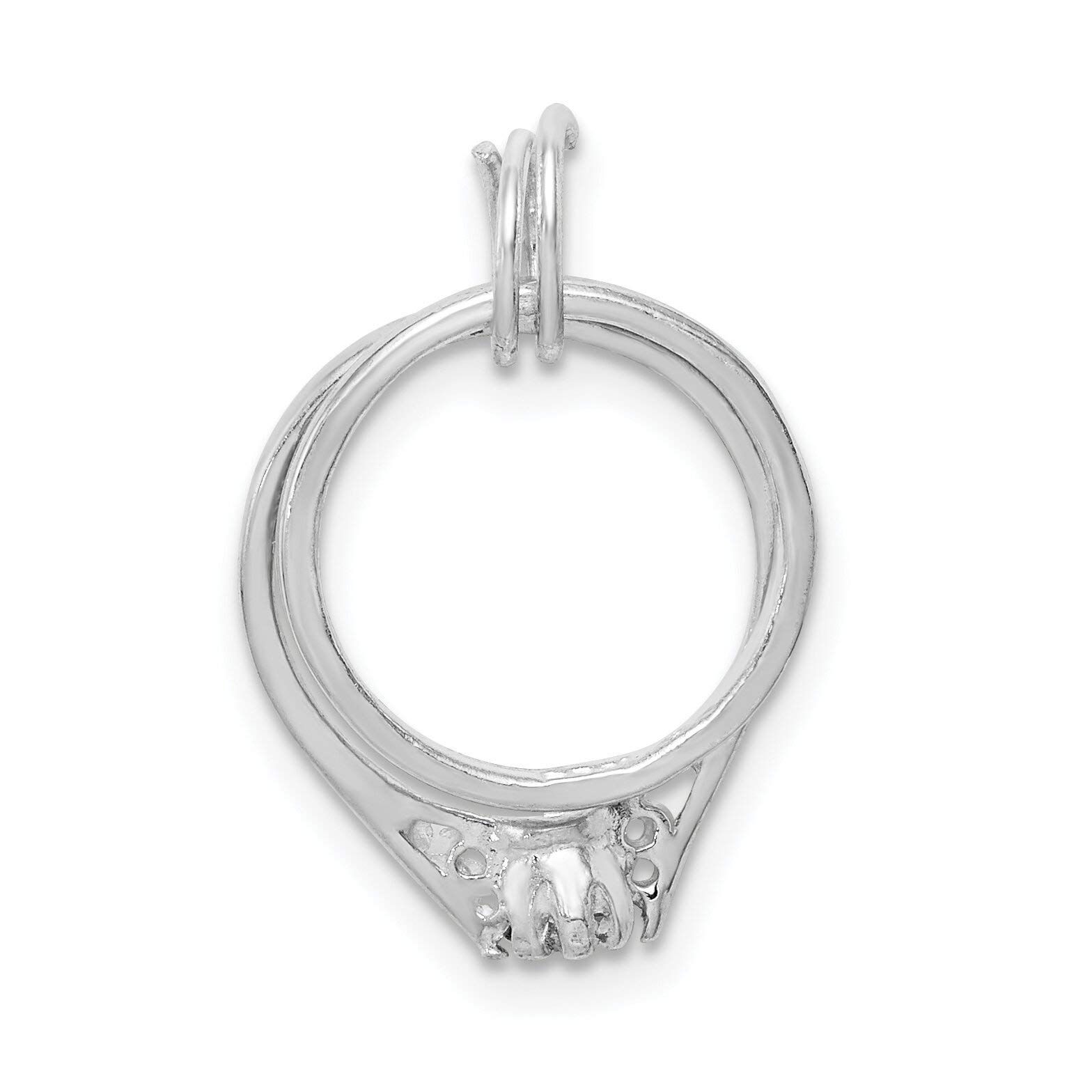 Sterling Silver Wedding Ring Set with Charm & 18