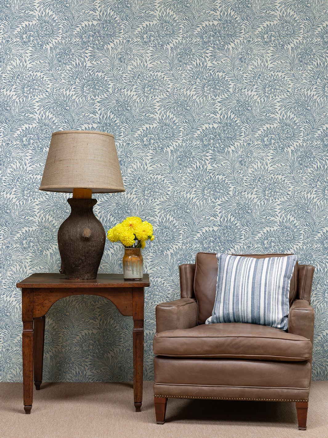 Nathan Turner 'Herald' Blue Wallpaper - Premium Peel & Stick Wallpaper for Living Room, Bedroom & Home Decor
